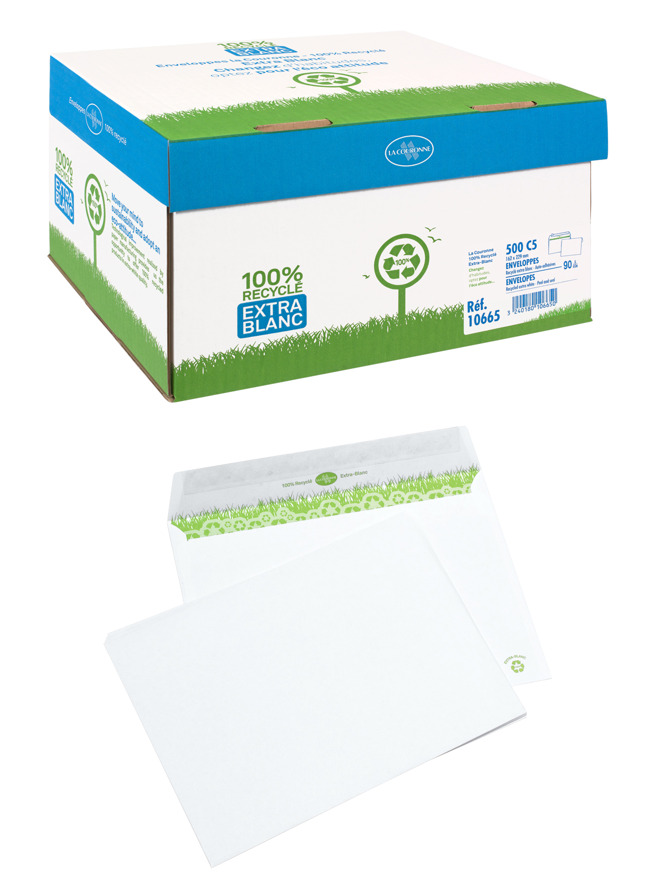 Enveloppe Kraft C5 - 16,2x22,9 cm - Papier recyclé 100% naturel