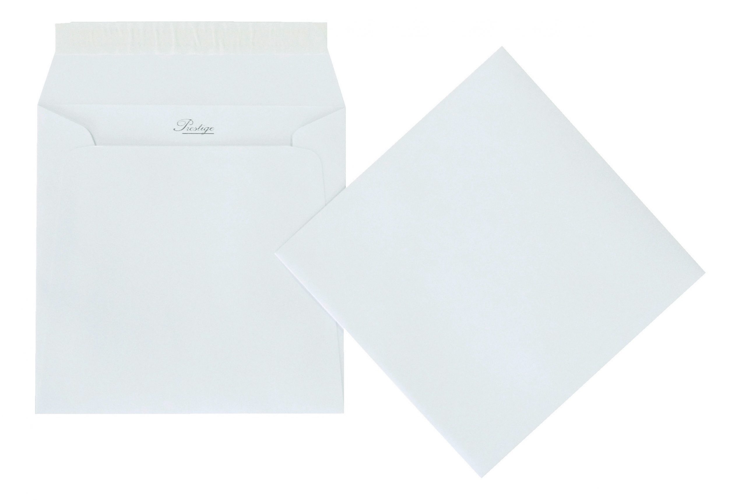 Lot de 10 - Enveloppe blanche Prestige luxe Carré pour carte 165 x 165 mm  Papier extra blanc épais 135 g - Patte autocollante pour carte de vœux