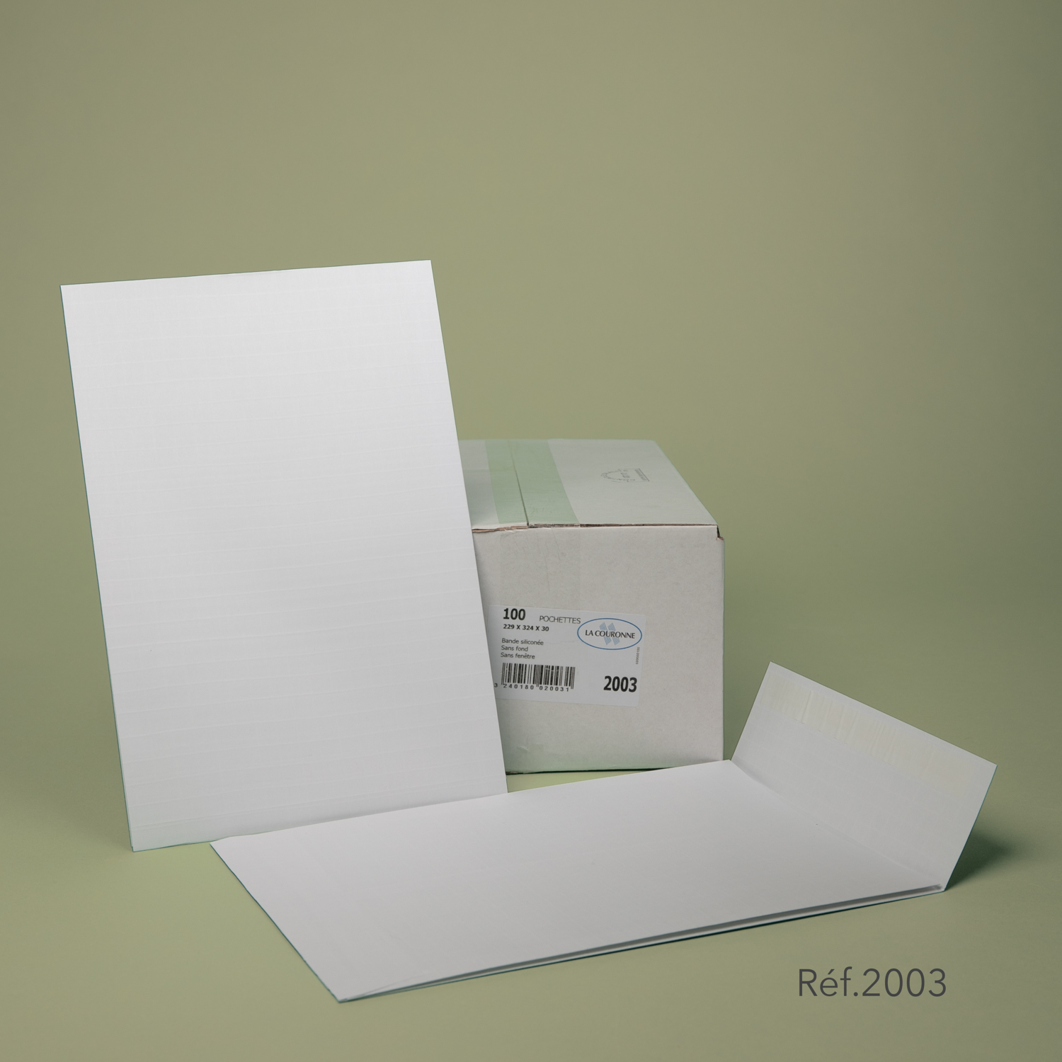 5 enveloppe blanche, pochette dos carton rigide C4 229 X 324 poche